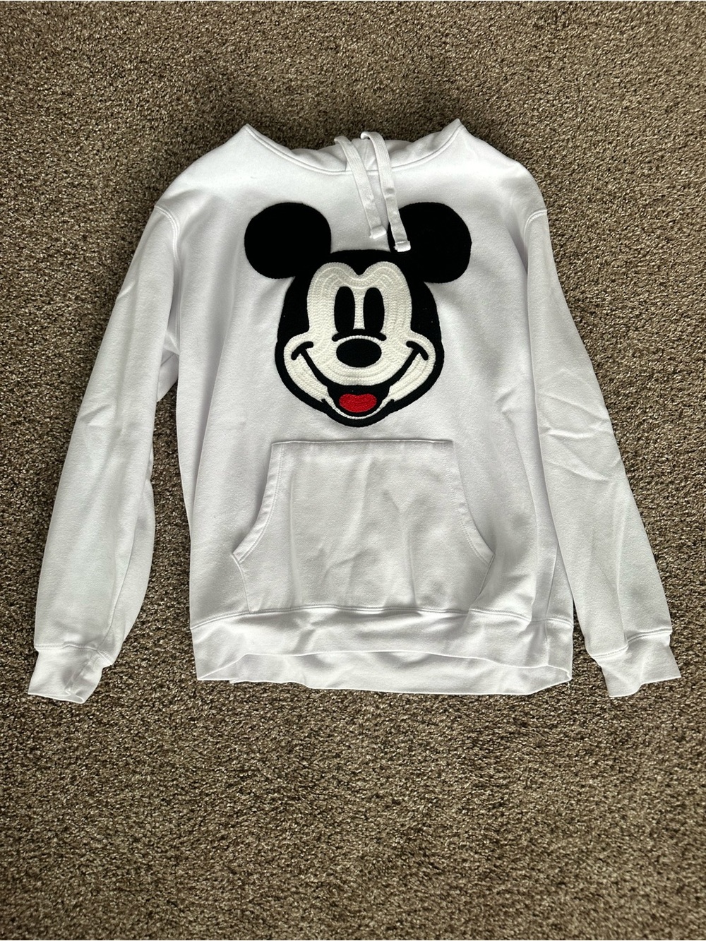 Disney White Hoodie with Black & Red Mickey Face
